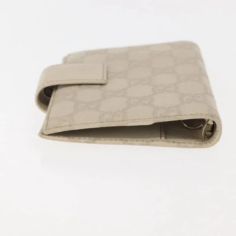 GUCCI GG Canvas Guccissima Day Planner Cover Leather White